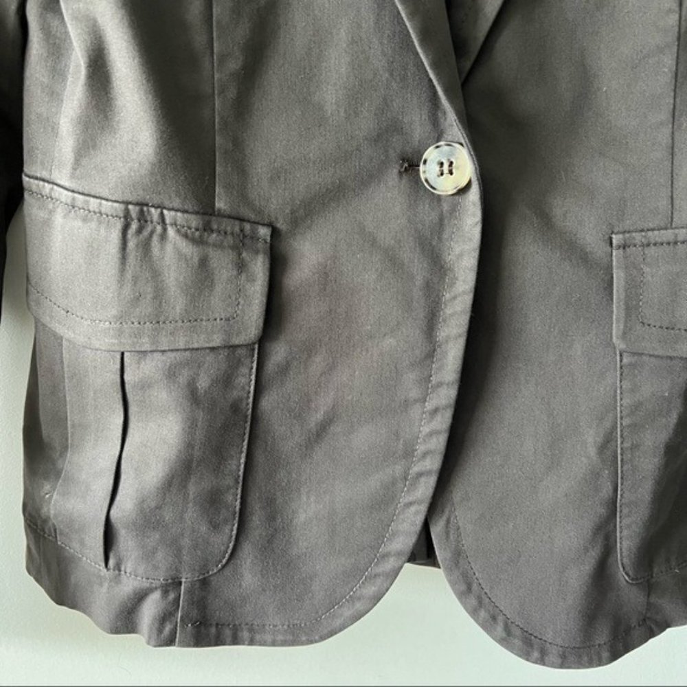 Theory Brown Single Button Blazer Jacket Cotton B - Picture 5 of 12